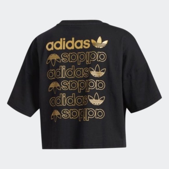 New adidas black / gold t-shirt womens - Picture 2 of 7